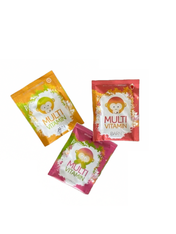 Smakprovspåsar på Monkids multivitaminer för barn